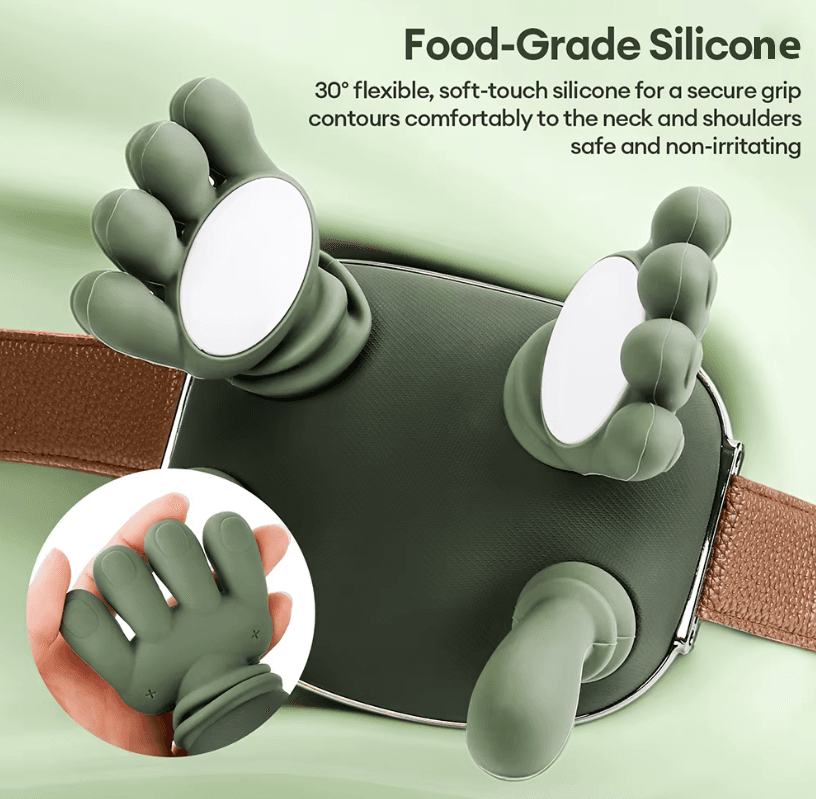 TheraNeck placed at the lower back and waist to show alternate placement.