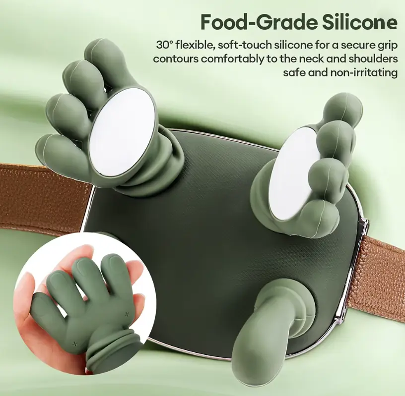 TheraNeck placed at the lower back and waist to show alternate placement.